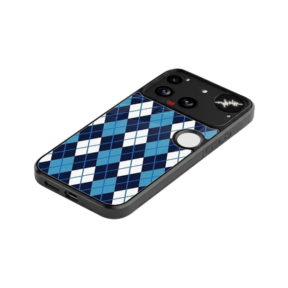 Argyle Blue stylish phone case for nothing phone 3 | glossy glass and slim fit