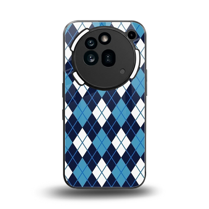 Argyle Blue back phone cover | glass case for nothing phone 3a pro