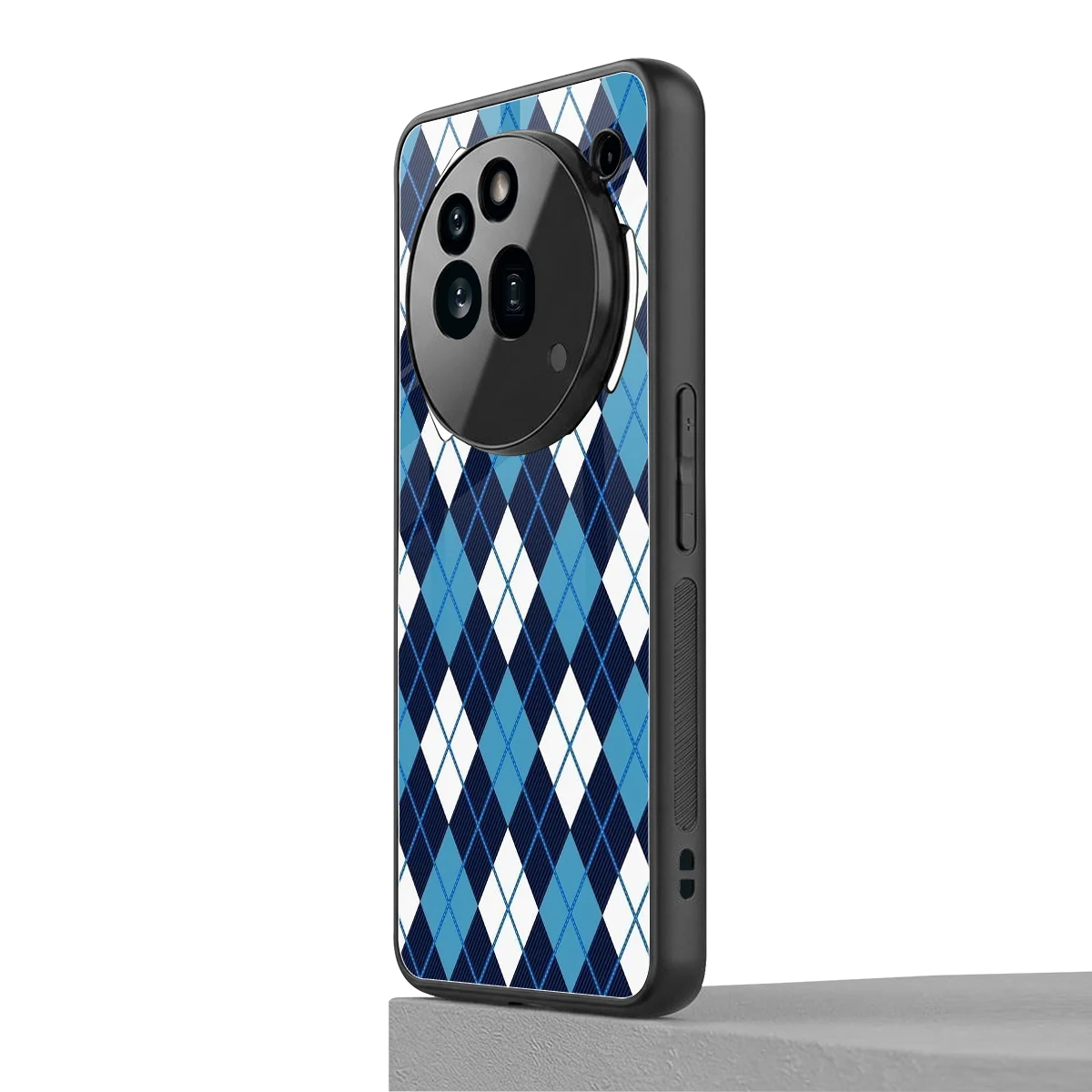 Argyle Blue nothing phone 3a pro mobile cover | shockproof glass phone case