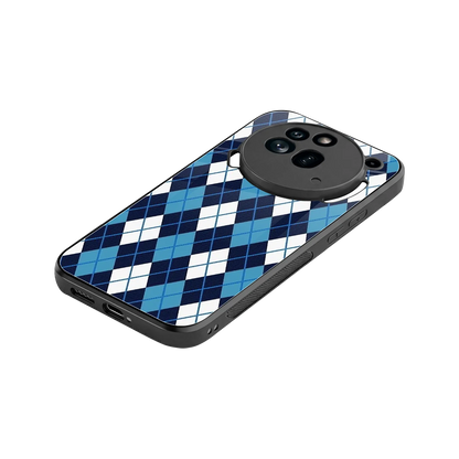 Argyle Blue stylish phone case for nothing phone 3a pro | glossy glass and slim fit