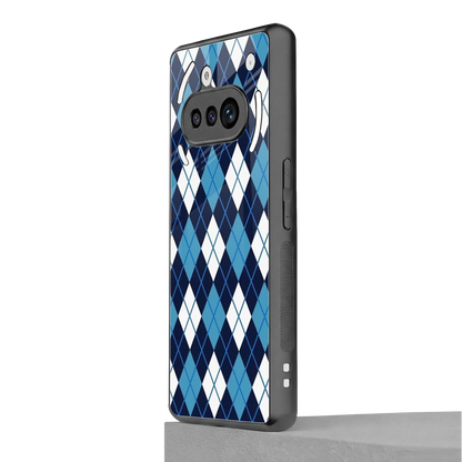 Argyle Blue nothing phone 3a mobile cover | shockproof glass phone case