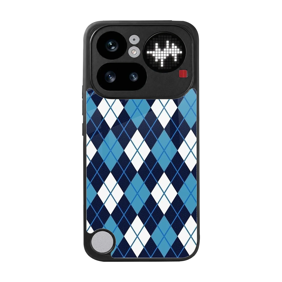 Argyle Blue back phone cover | glass case for nothing phone 4a pro