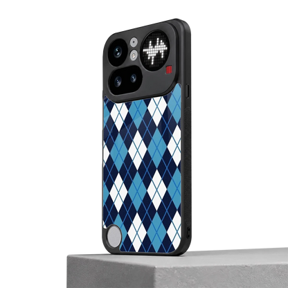 Argyle Blue nothing phone 4a pro mobile cover | shockproof glass phone case