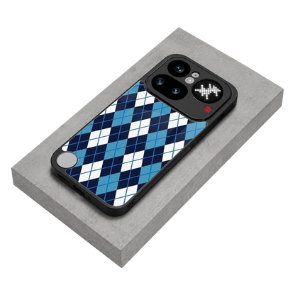 Argyle Blue stylish phone case for nothing phone 4a pro | glossy glass and slim fit