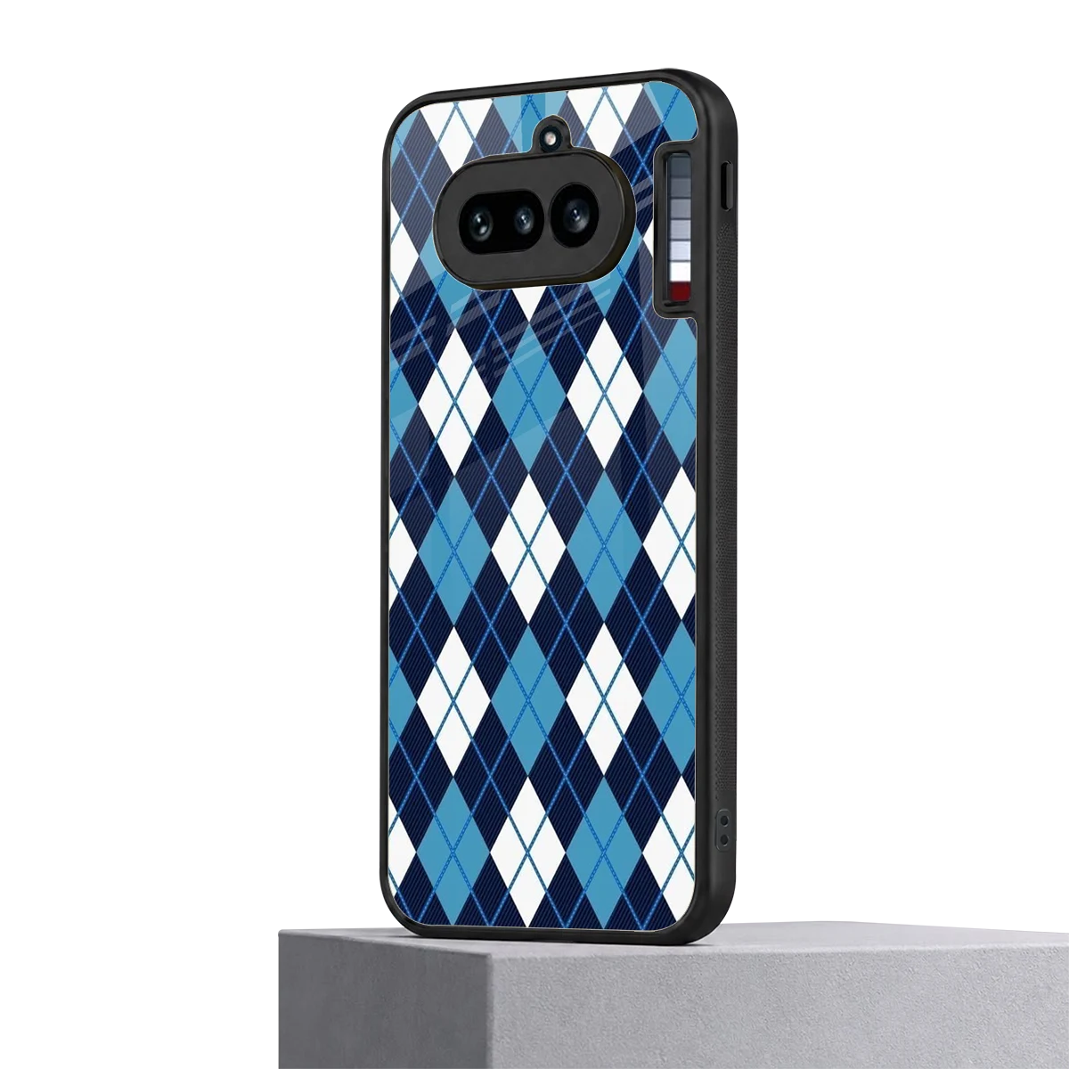 Argyle Blue nothing phone 4a mobile cover | shockproof glass phone case
