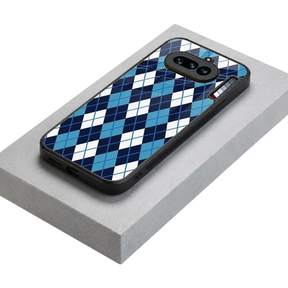 Argyle Blue stylish phone case for nothing phone 4a | glossy glass and slim fit