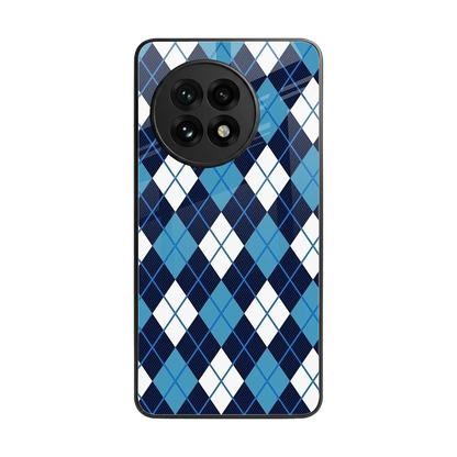 Argyle Blue back phone cover | glass case for oneplus 13r