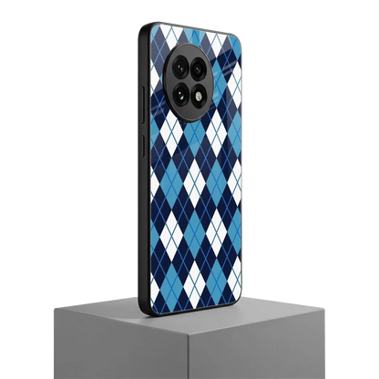 Argyle Blue oneplus 13r mobile cover | shockproof glass phone case