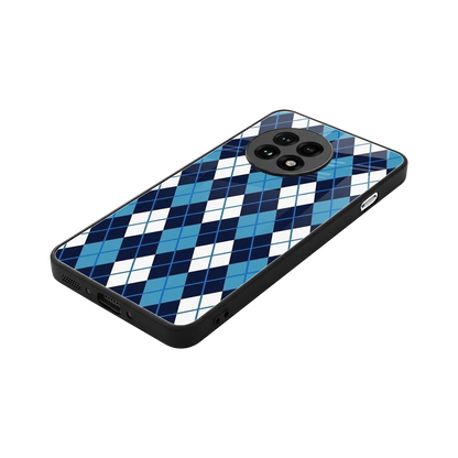 Argyle Blue stylish phone case for oneplus 13r | glossy glass and slim fit