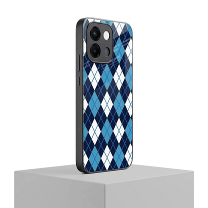 Argyle Blue oneplus 13s mobile cover | shockproof glass phone case