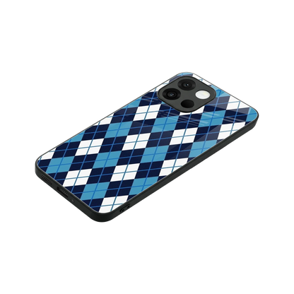 Argyle Blue stylish phone case for oneplus 13s | glossy glass and slim fit