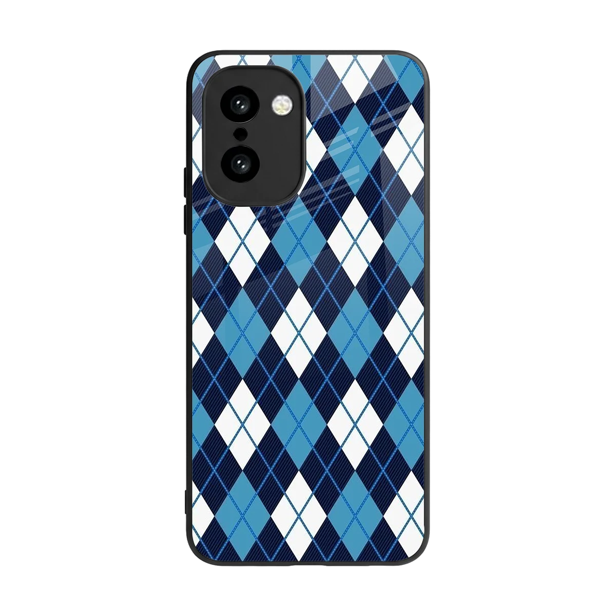 Argyle Blue back phone cover | glass case for oneplus 15r