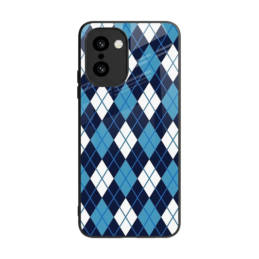 Argyle Blue back phone cover | glass case for oneplus 15r