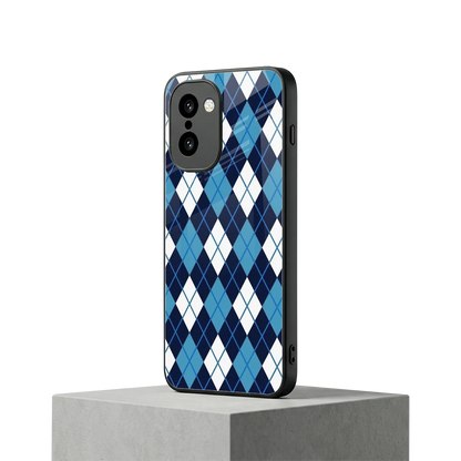 Argyle Blue oneplus 15r mobile cover | shockproof glass phone case
