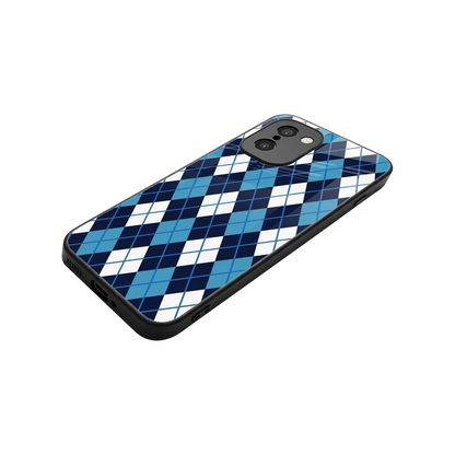Argyle Blue stylish phone case for oneplus 15r | glossy glass and slim fit