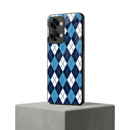 Argyle Blue oneplus nord 2t mobile cover | shockproof glass phone case