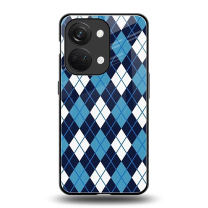 Argyle Blue back phone cover | glass case for oneplus nord 3