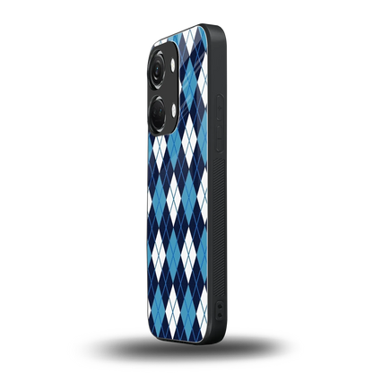 Argyle Blue oneplus nord 3 mobile cover | shockproof glass phone case