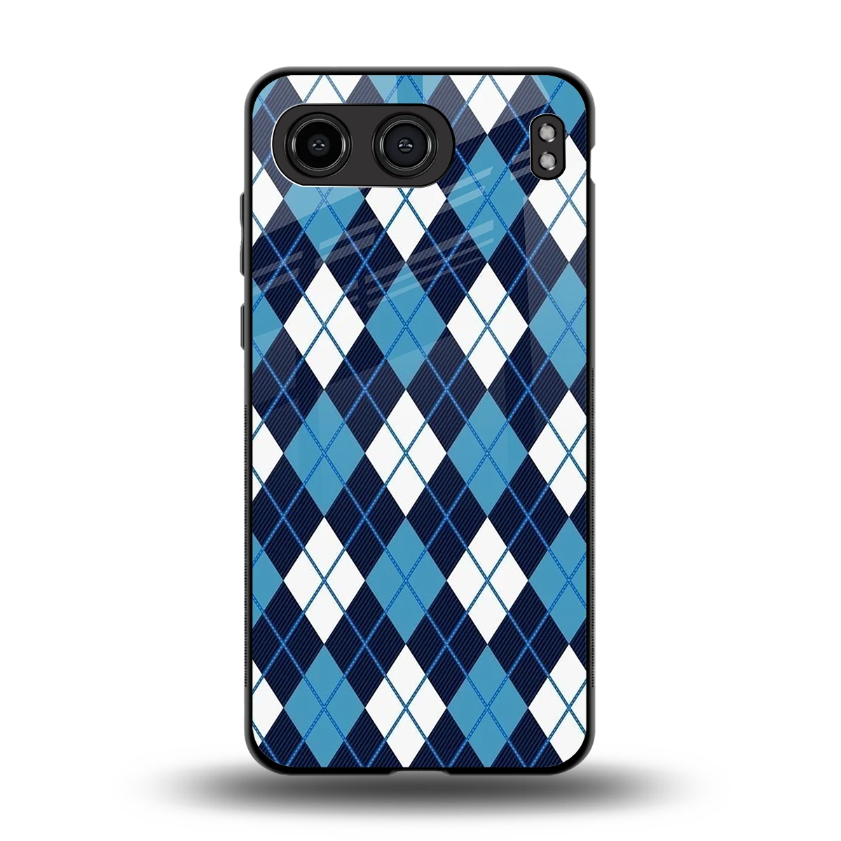 Argyle Blue back phone cover | glass case for oneplus nord 4