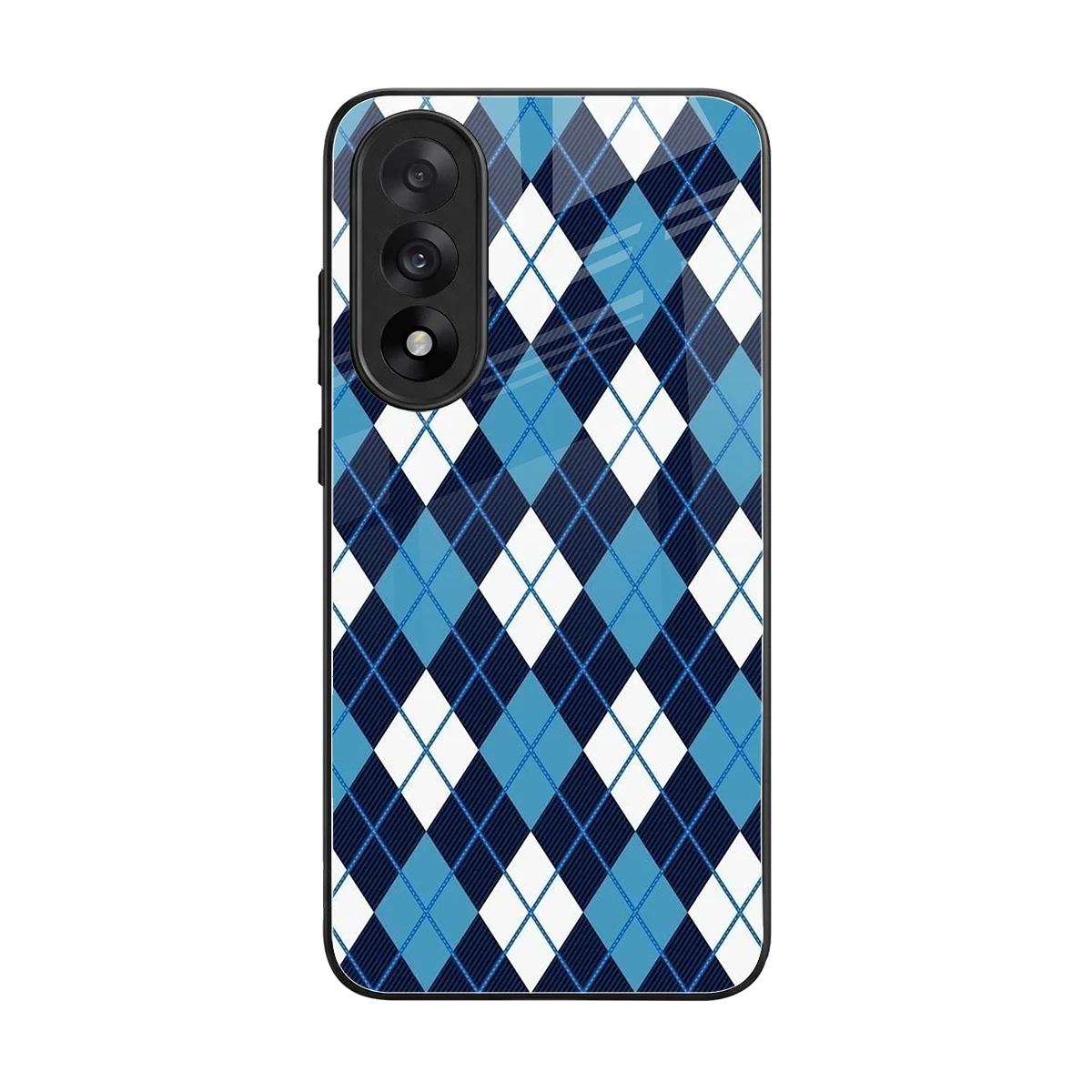 Argyle Blue back phone cover | glass case for oneplus nord 5