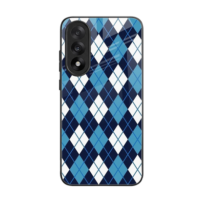 Argyle Blue back phone cover | glass case for oneplus nord 5