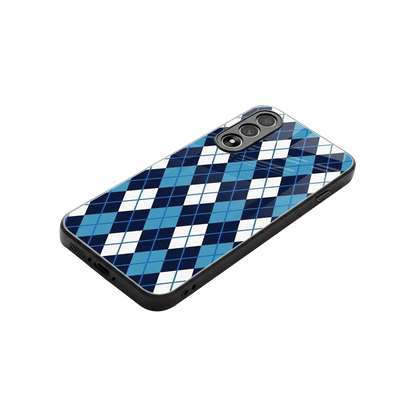 Argyle Blue stylish phone case for oneplus nord 5 | glossy glass and slim fit