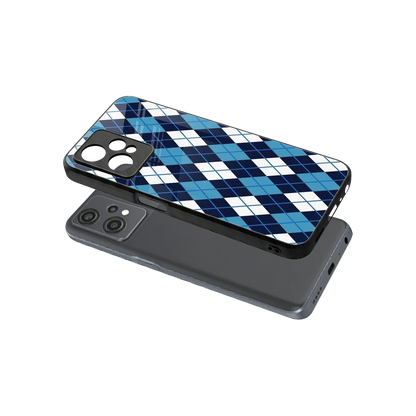 Argyle Blue sleek oneplus nord ce 2 lite cover with tempered glass back and TPU edges