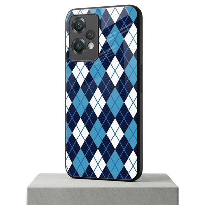 Argyle Blue oneplus nord ce 2 lite mobile cover | shockproof glass phone case