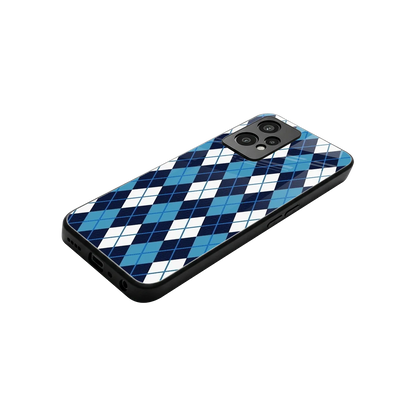 Argyle Blue stylish phone case for oneplus nord ce 2 lite | glossy glass and slim fit