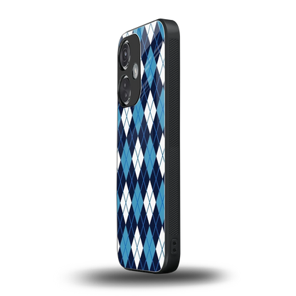 Argyle Blue oneplus nord ce 3 mobile cover | shockproof glass phone case