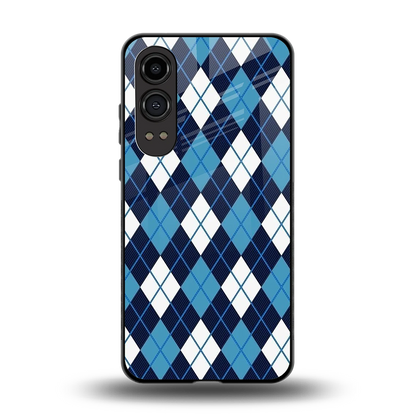Argyle Blue back phone cover | glass case for oneplus nord ce 4 lite