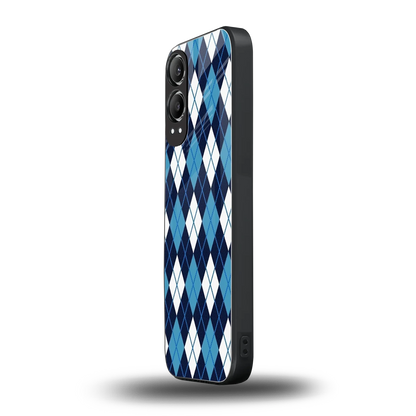 Argyle Blue oneplus nord ce 4 lite mobile cover | shockproof glass phone case