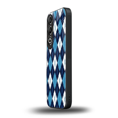 Argyle Blue oneplus nord ce 4 mobile cover | shockproof glass phone case