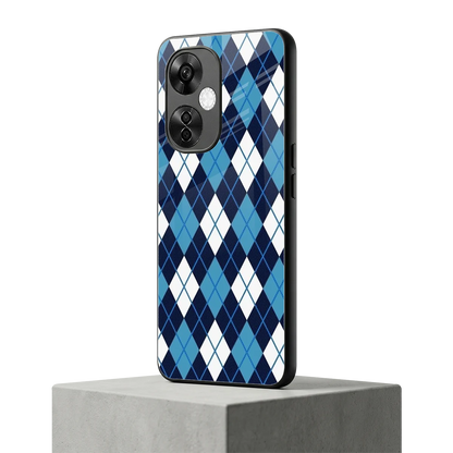 Argyle Blue oneplus nord ce 3 lite mobile cover | shockproof glass phone case