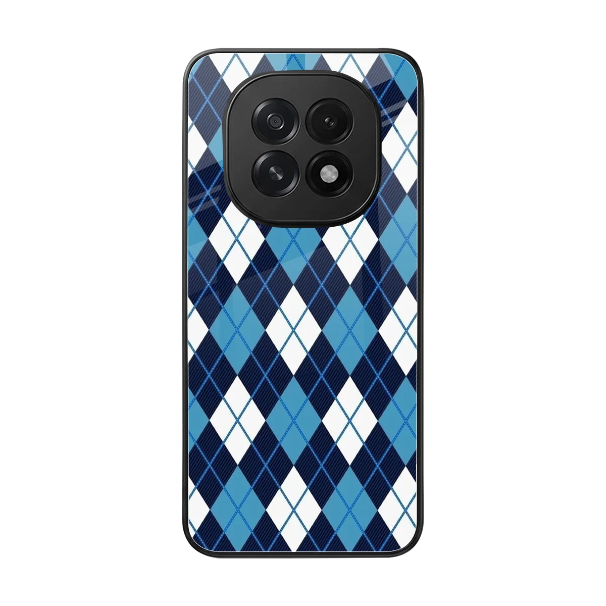 Argyle Blue back phone cover | glass case for oppo f29 5g