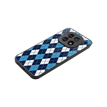 Argyle Blue stylish phone case for oppo f29 5g | glossy glass and slim fit