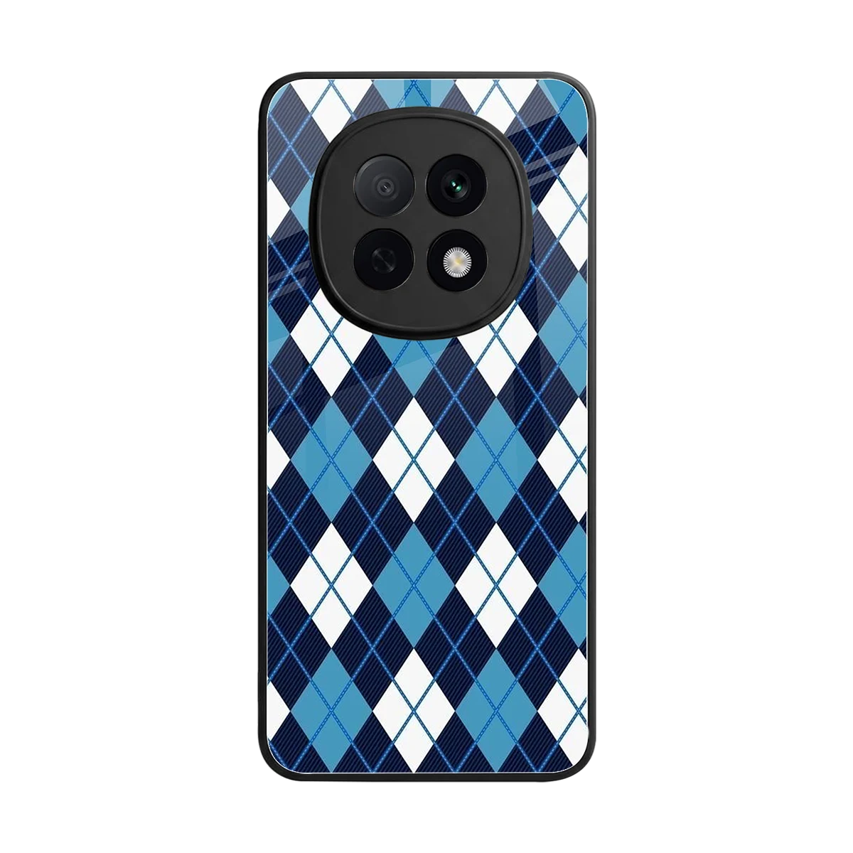 Argyle Blue back phone cover | glass case for oppo f29 pro 5g
