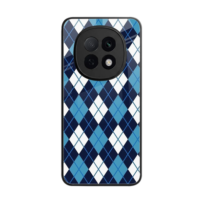 Argyle Blue back phone cover | glass case for oppo f29 pro 5g