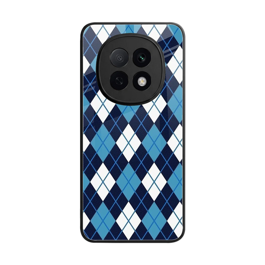 Argyle Blue back phone cover | glass case for oppo f29 pro 5g