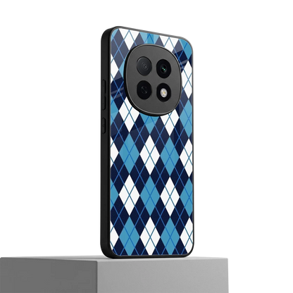 Argyle Blue oppo f29 pro 5g mobile cover | shockproof glass phone case