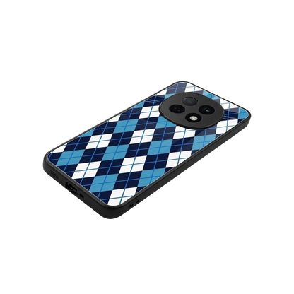 Argyle Blue stylish phone case for oppo f29 pro 5g | glossy glass and slim fit