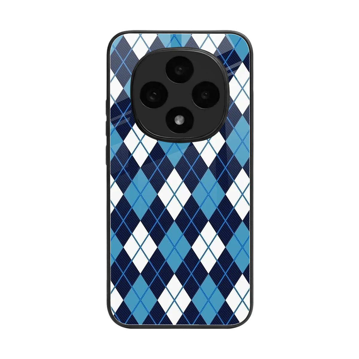 Argyle Blue back phone cover | glass case for oppo f31 pro 5g