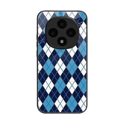 Argyle Blue back phone cover | glass case for oppo f31 pro 5g