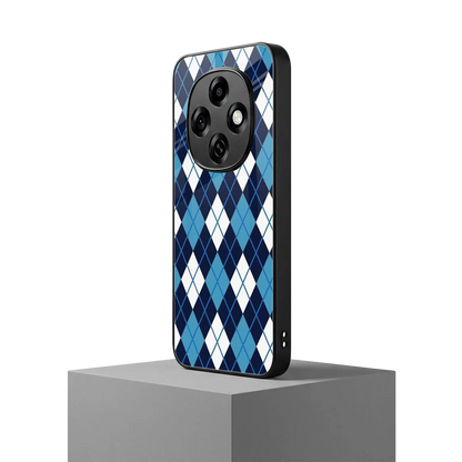 Argyle Blue oppo f31 pro 5g mobile cover | shockproof glass phone case