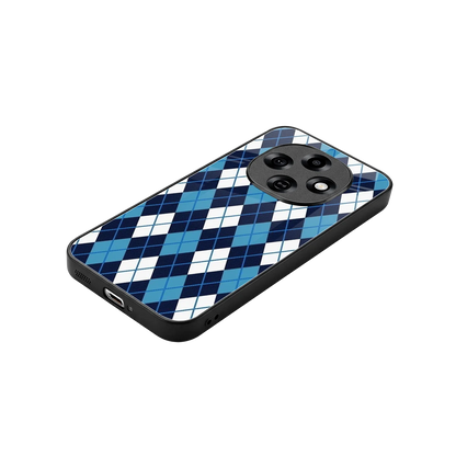 Argyle Blue stylish phone case for oppo f31 pro 5g | glossy glass and slim fit