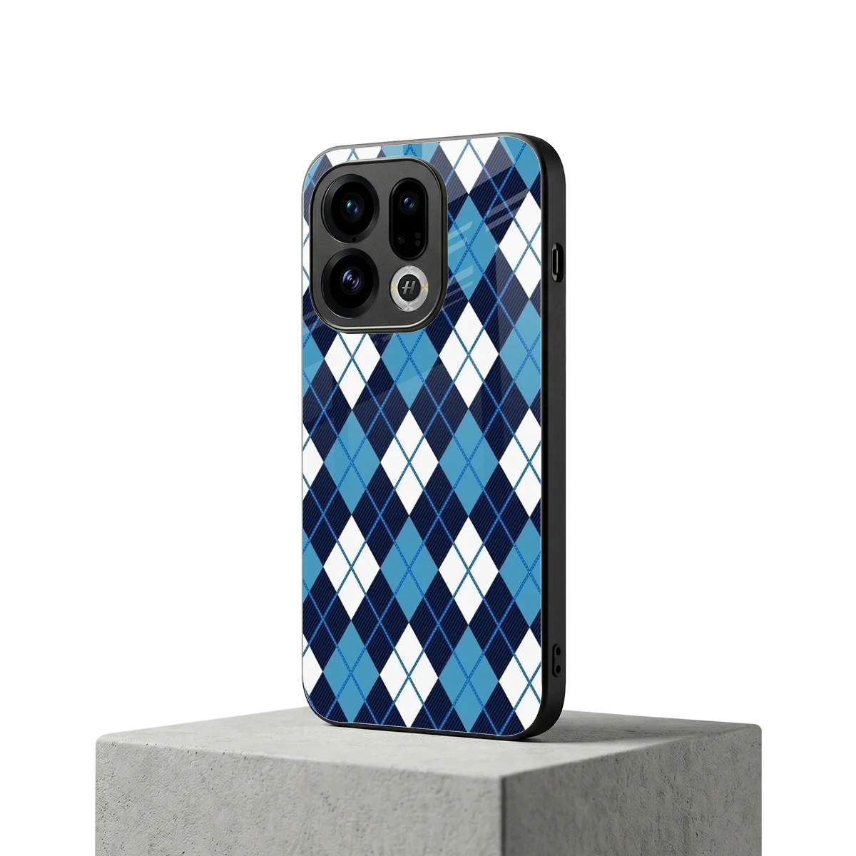 Argyle Blue oppo find x9 mobile cover | shockproof glass phone case