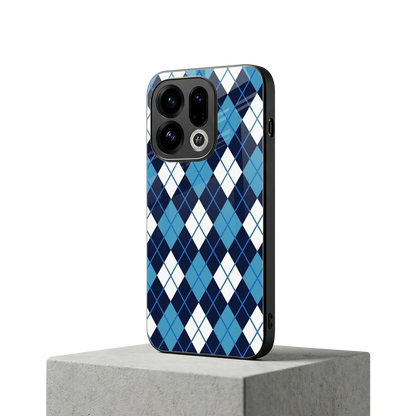 Argyle Blue oppo find x9 mobile cover | shockproof glass phone case