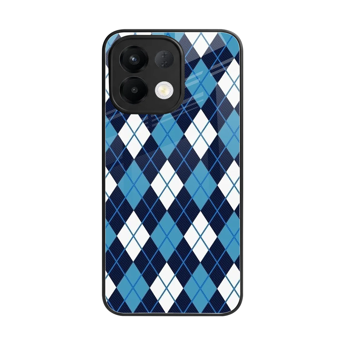 Argyle Blue back phone cover | glass case for oppo k13 5g