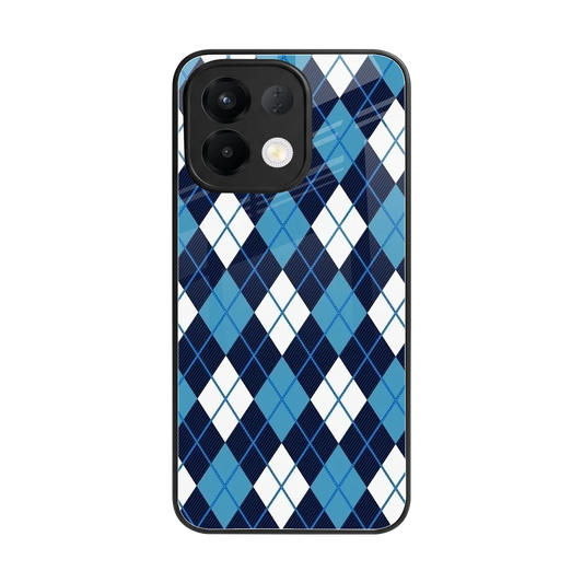 Argyle Blue back phone cover | glass case for oppo k13 5g