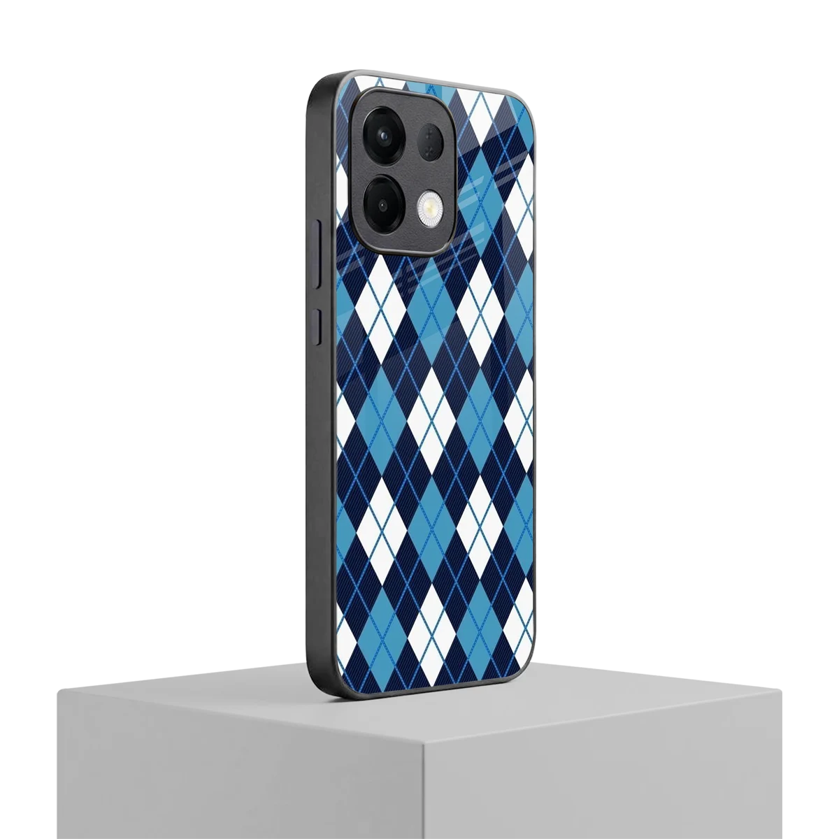 Argyle Blue oppo k13 5g mobile cover | shockproof glass phone case